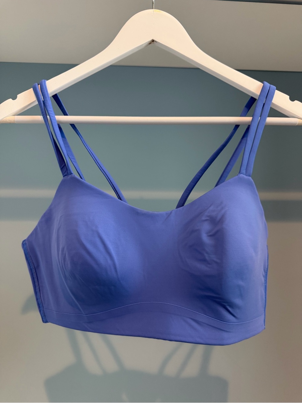 NWT Lululemon sports bra. Size 12. Like a Cloud style B/C. Strappy. Periwinkle.